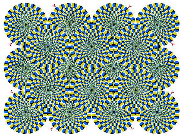 optical illusion image of rotating circles